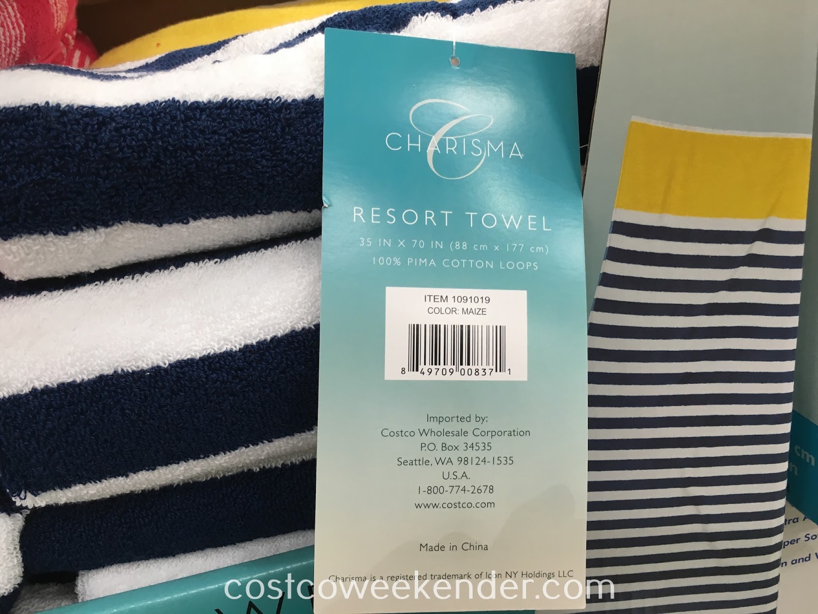 Charisma Resort Towel Costco Weekender