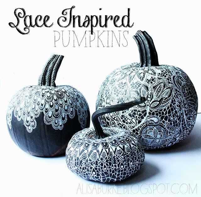 Lace Inspired Pumpkins from Alisa Burke  |  25 Creative DIY Pumpkins at www.andersonandgrant.com