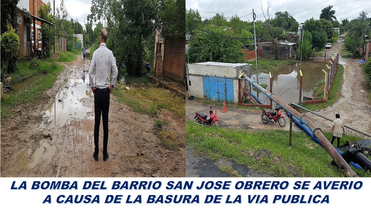 Bomba de desagote averiadas al taponarse con todo tipo de basura