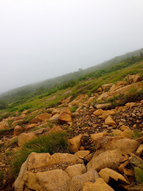 急勾配の登山道