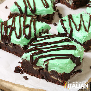 Mint Chocolate Chip Fudgy Brownies