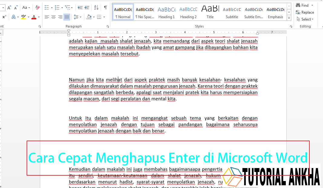Cara Cepat Menghapus Enter Di Microsoft Word