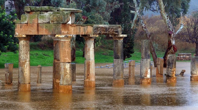 Temple of Artemis in Vavrona flooded