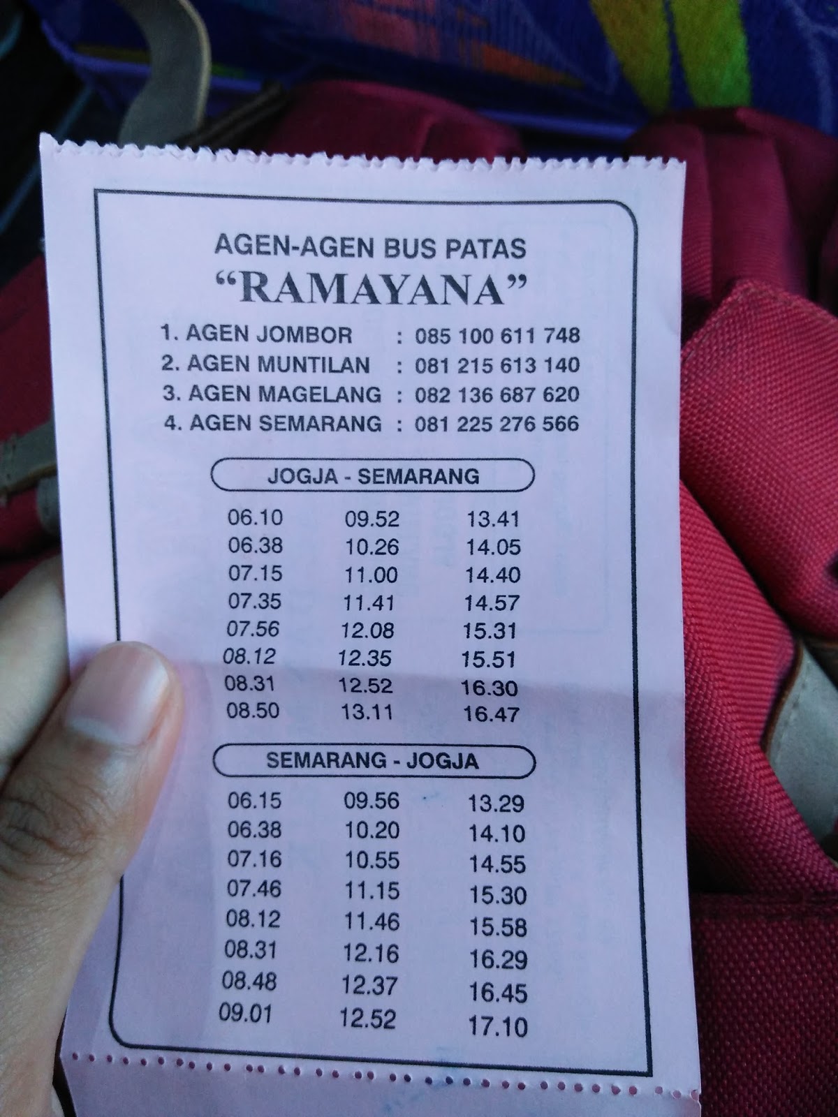 Malam: Jadwal Bus Ramayana Semarang-Jogja
