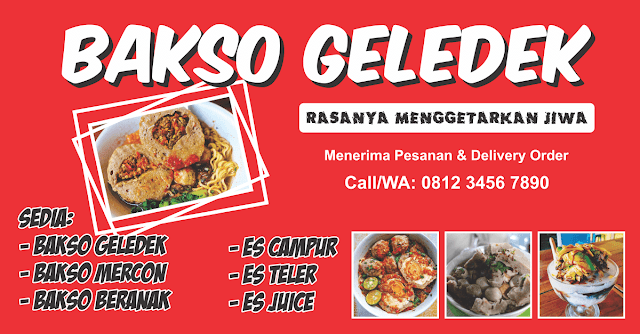 Banner Spanduk Bakso Bakar - desain banner kekinian