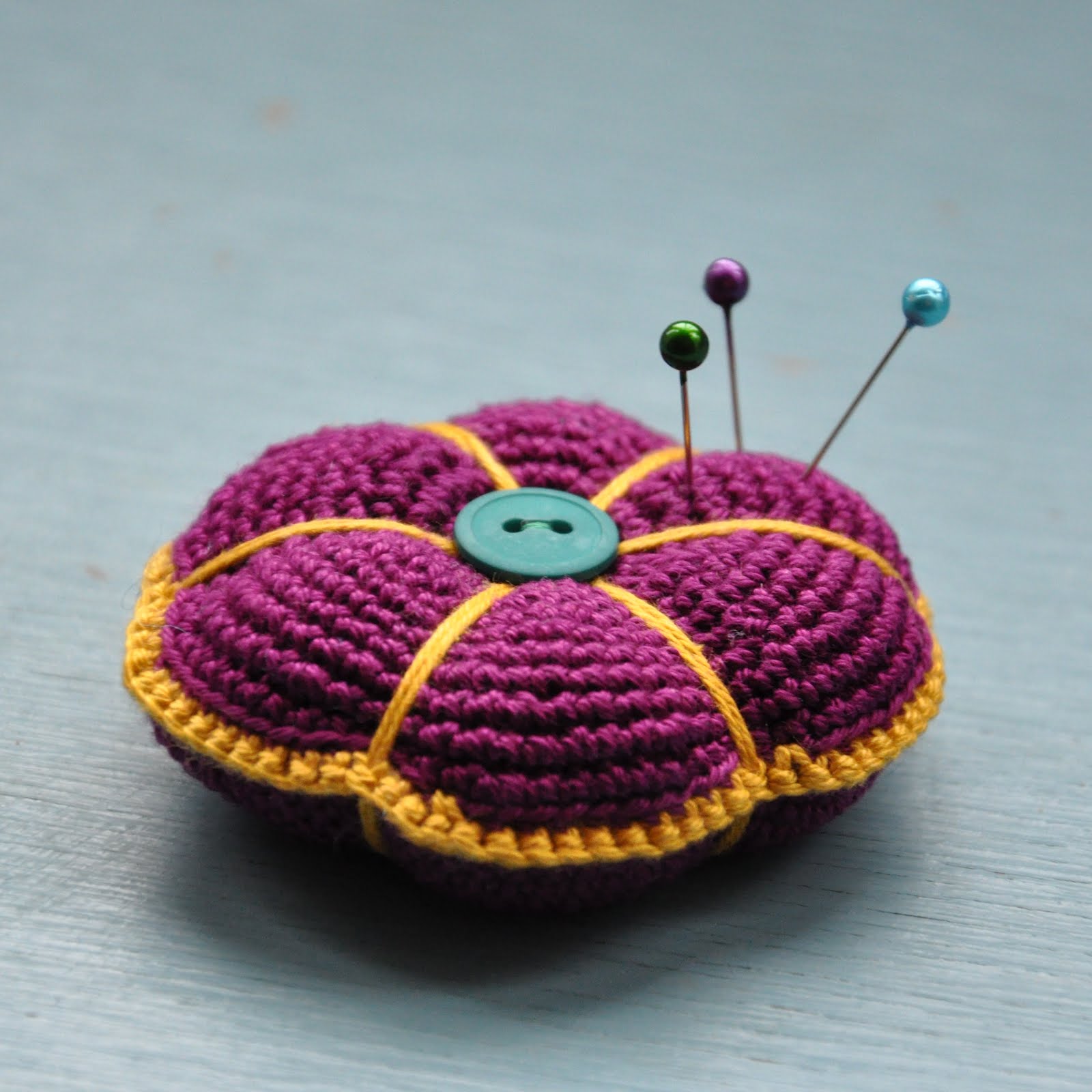 makey vicky crocheted pin cushion