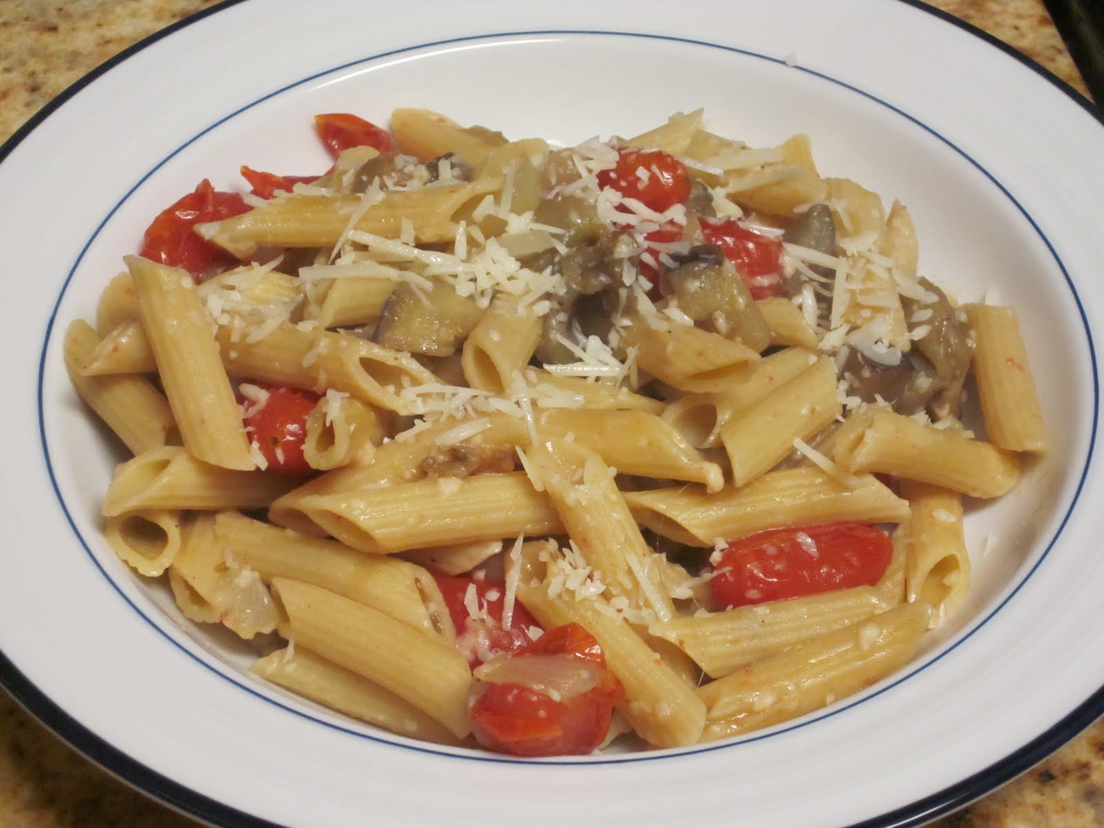 Food Frenzi: Whole-Wheat Pasta with Roasted Eggplant and Tomatoes