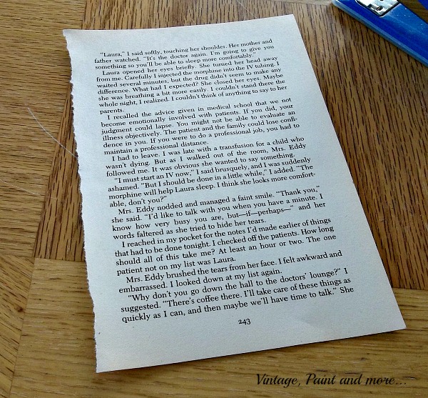 book page wreath tutorial