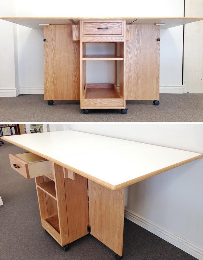 Sewing Cutting And Storing Table For Small Spaces