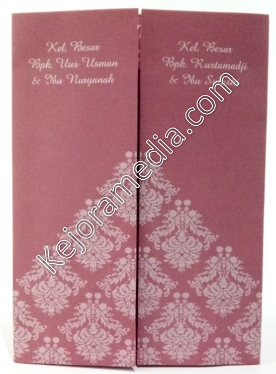 Kartu Undangan Satu Warna Pink Elegan KejoraMedia SC04
