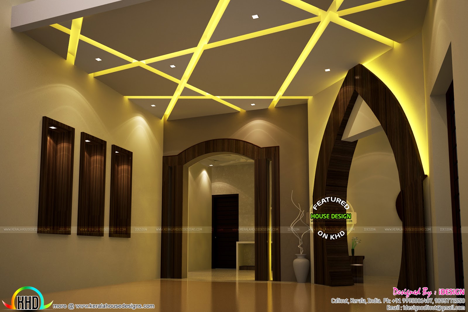 Living Dining Wash Area And Kitchen Kerala Home Design And