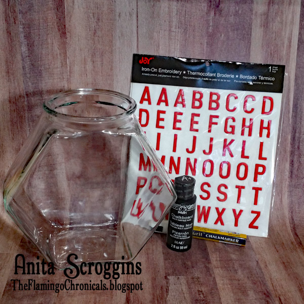 Create a fun Disney count down jar using a vintage cookie jar and Joy Iron-on Embroidered letters. Thrift store jar