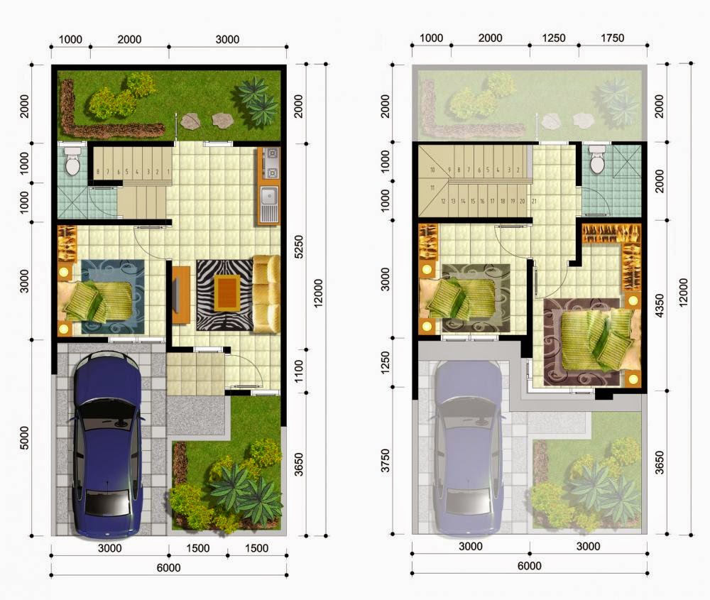 Denah Rumah  Minimalis 1 Lantai  Ukuran 7x12 Desain  Rumah  