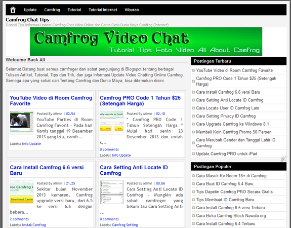 Template Camfrog Chat Blog Baru
