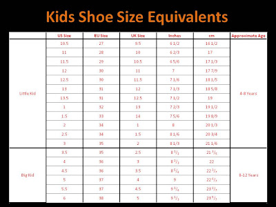 QatiQue cLoSet: Childrens Shoe Size Chart