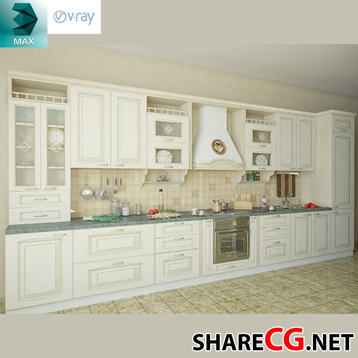 3D Arch Library Casework 001 Kitchen Furniture Revit Library