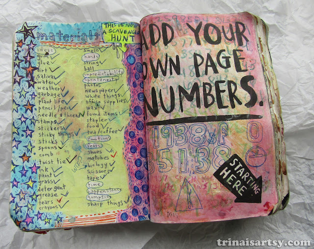 Wreck this Journal - Materials / Add your own page numbers 