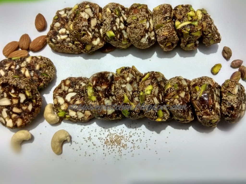 Vasusvegkitchen Dates and dry fruit barfi, khajur and dry fruit barfi, How to prepare dates and