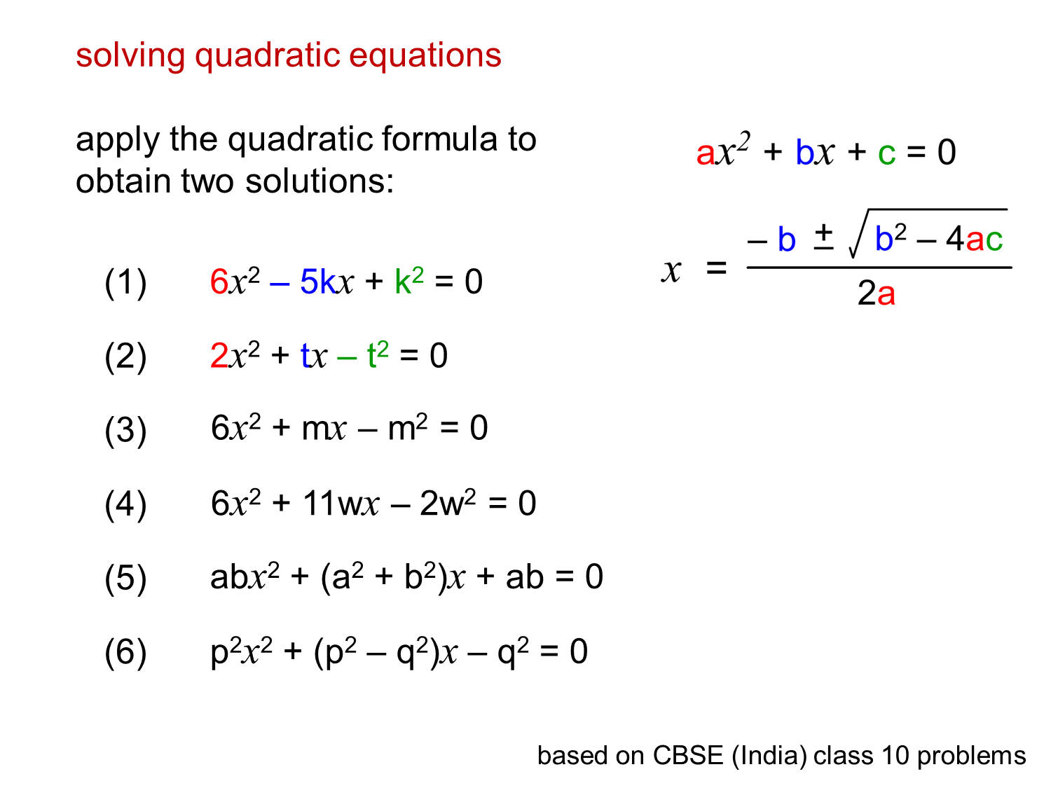quadratic formula.