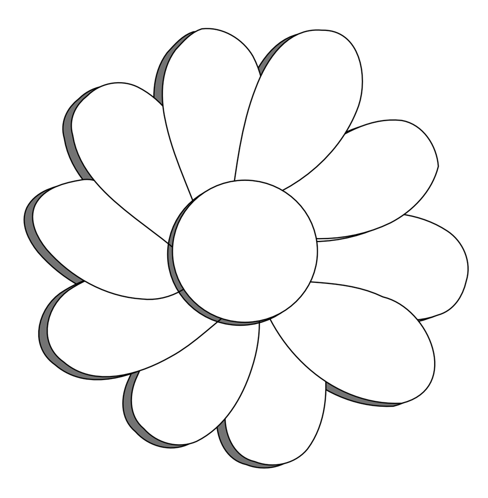 clipart flowers black and white - photo #7