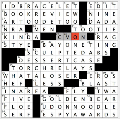 Rex Parker Does the NYT Crossword Puzzle: Mascot of Winnipeg Jets / FRI  7-19-19 / Las Vegas casino with musical name / Mormon settlement of 1849 /  Orange half of iconic duo /