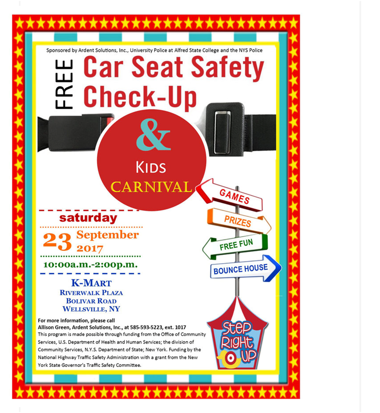 Wellsville Regional News (dot) com Wellsville Coming in September, car seat check and kids