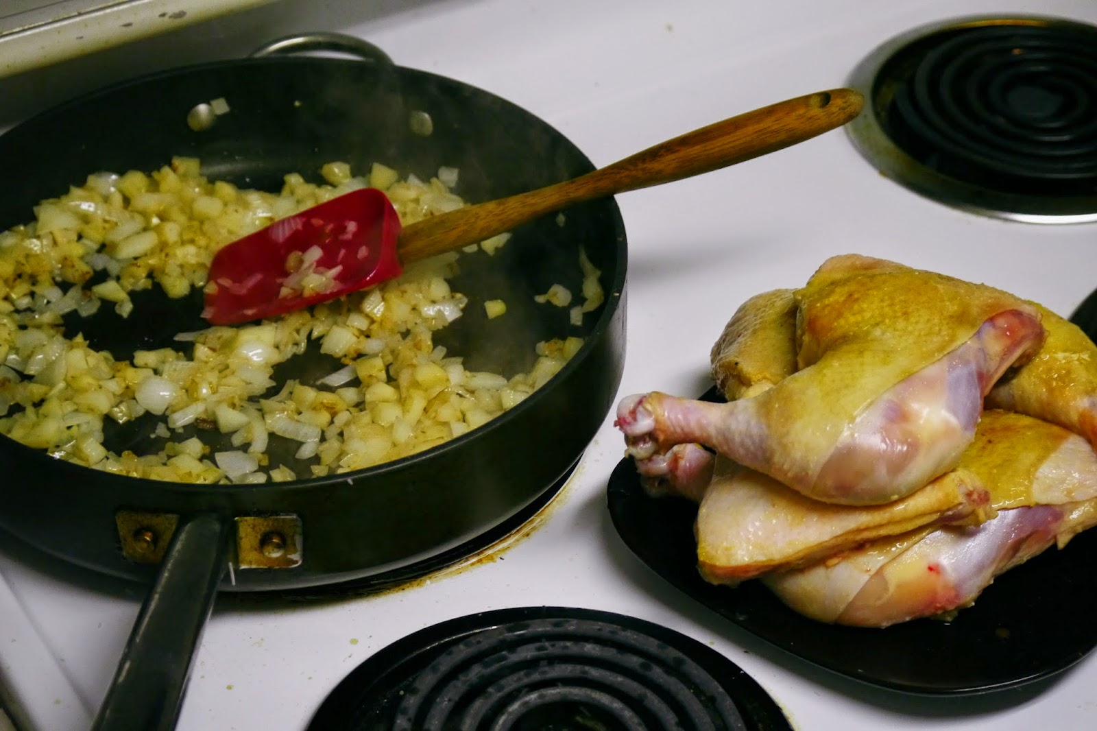 Persian style dried yellow prune chicken stew