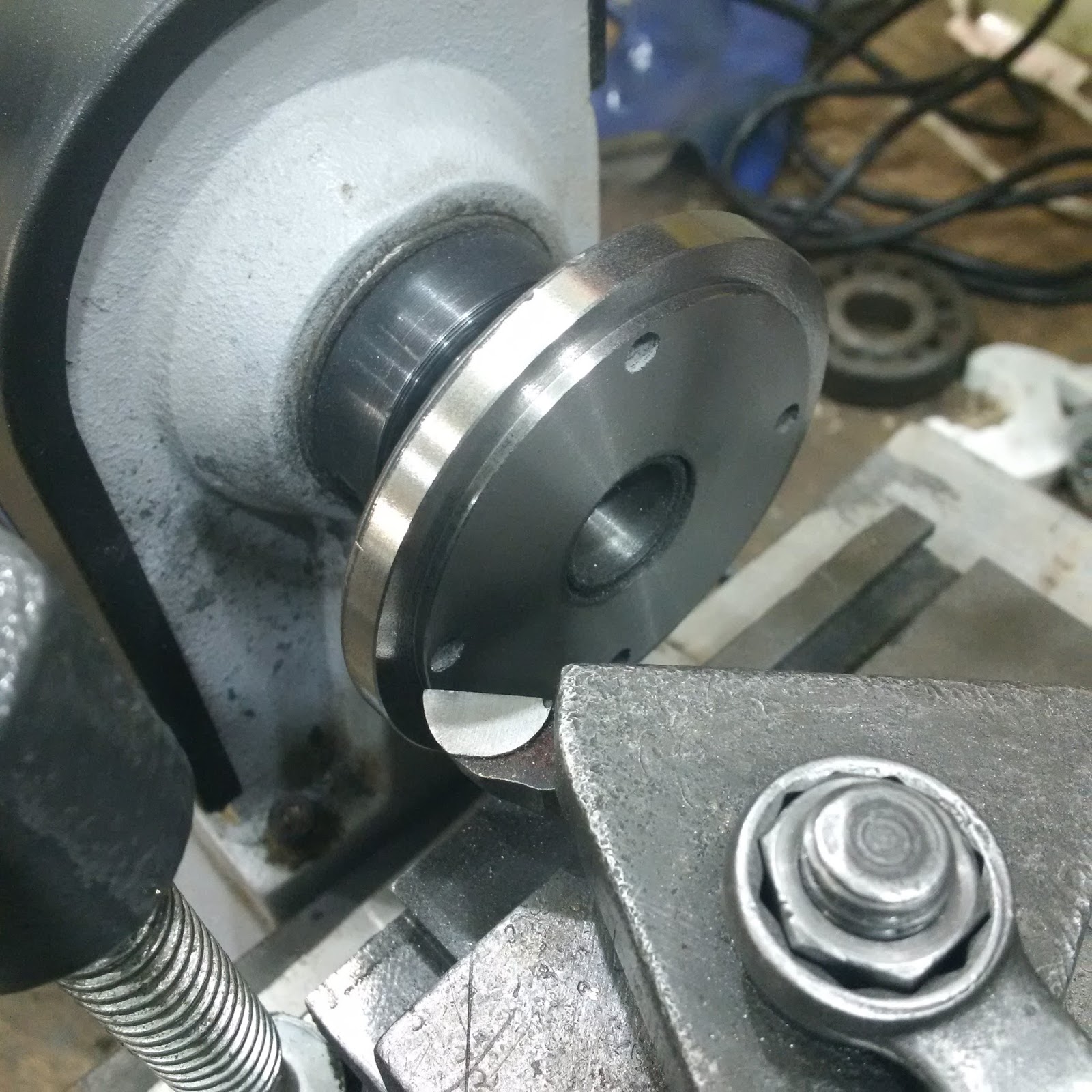 Another Day Another Project Truing up Back Plate and Cup Chuck on a