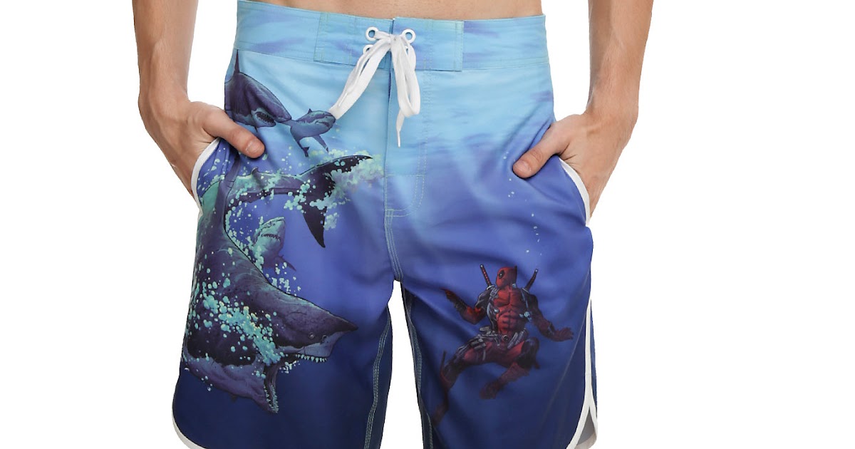 deadpool swim trunks