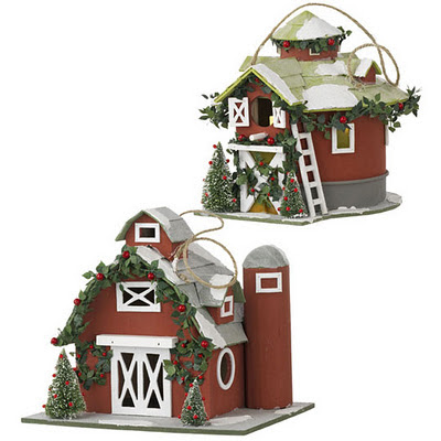 bottle uses tree brush and RAZ Christmas at B Christmas Putz Holiday: Houses Shelley Home