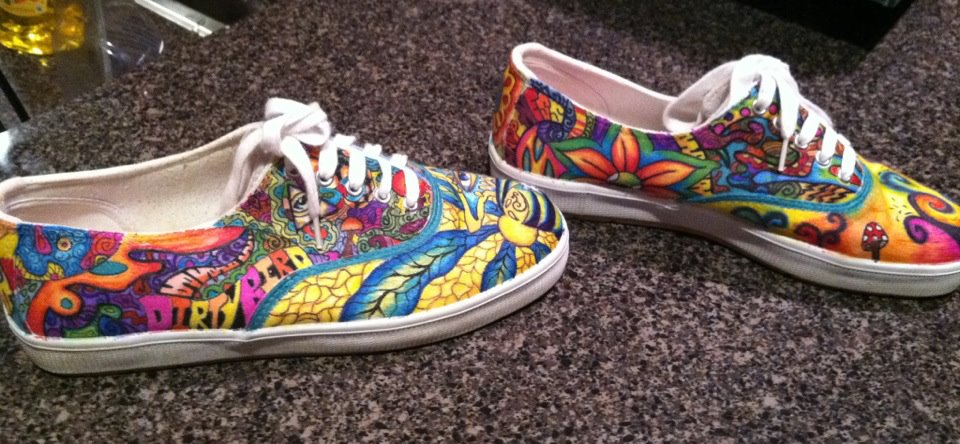 GypsyBird Creations: Psychedelic shoes