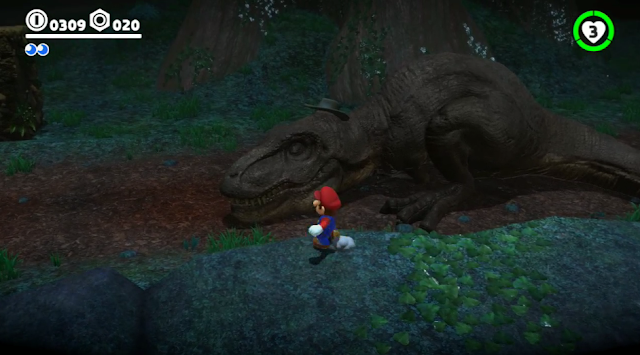 Super Dapper T-Rex Super Mario Odyssey dapper t-rex cowboy hat deep woods