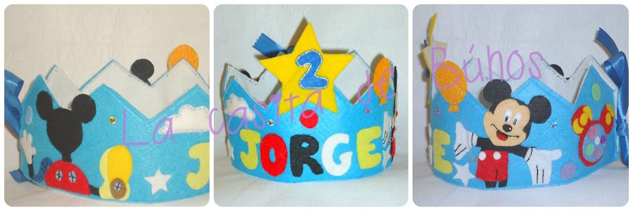 Corona de cumpleaños en fieltro - Mickey Mouse