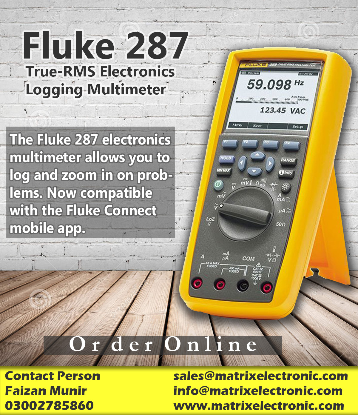 Fluke 287 Multimeter In Pakistan Fluke 287 Multimeter Truerms Electronics Logging Multimeter