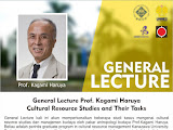 General Lecture "Cultural Resource Studies and Their Tasks" (Prof.Haruya Kagami) General Lecture "Cultural Resource Studies and Their Tasks" (Prof.Haruya Kagami)