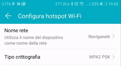 condividere connessione connessione condivisa da cellulare