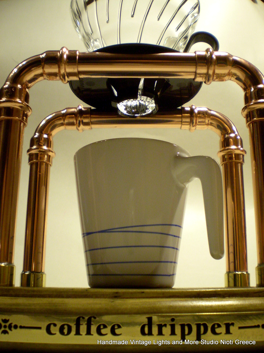 STUDIO NIOTIS Vintage copper coffee dripper with HARIO parts by