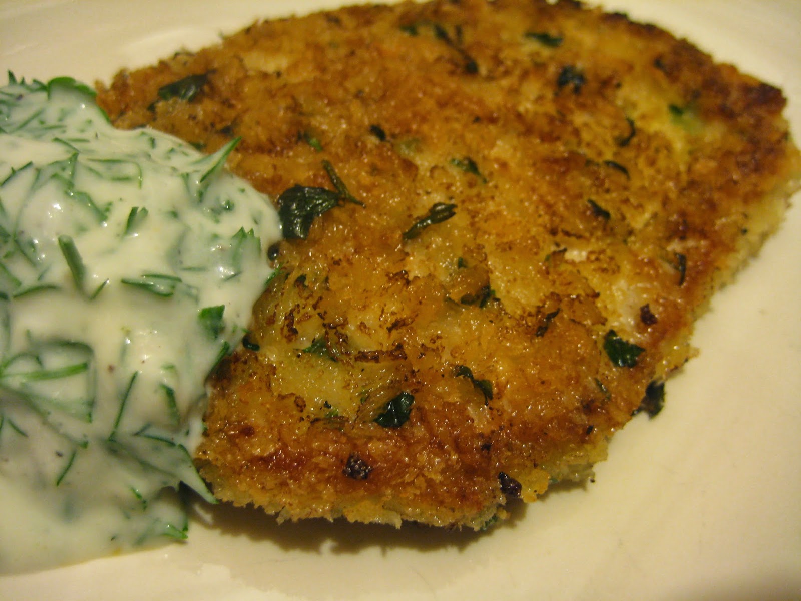 Bookcook PORK SCHNITZEL WITH BUTTERMILK RANCH SAUCE