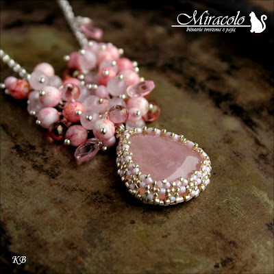 Miracolo, kwarc różówy, pink quartz, quartz pendant