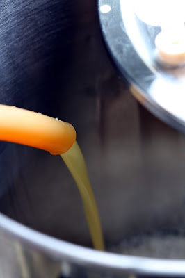 Running the wort into a BrewBucket.