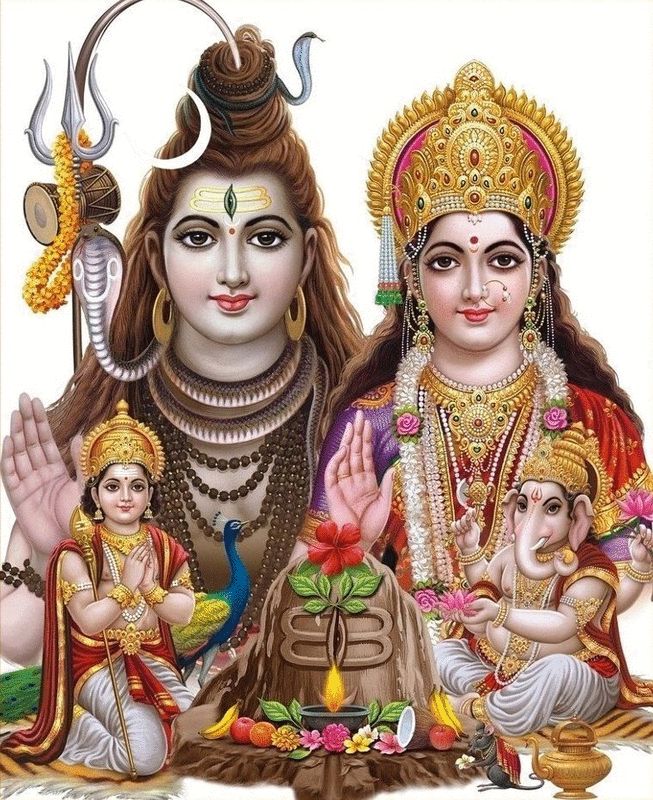 LORD GANESH WITH HIS PARENTS