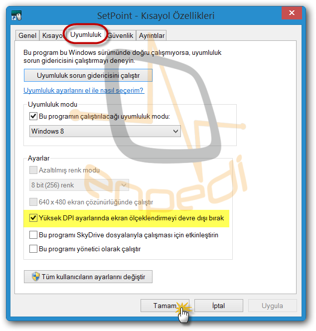 windows 8 1 de metinlerin flu bulanik