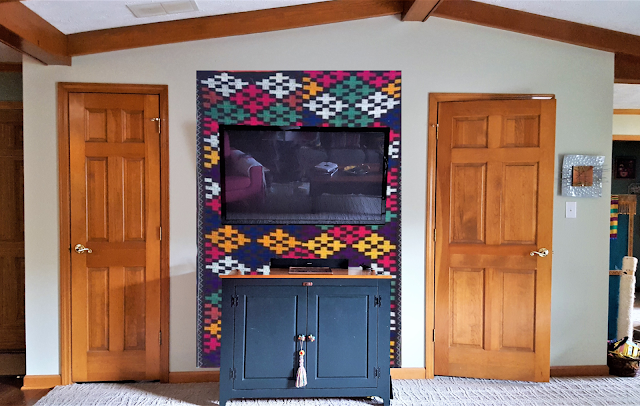 More on my living room creep to midcentury-modern boho-chic - suzani rendering