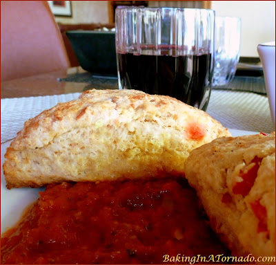 Pizza Brunch Scones, light and flaky savory scones infused with pizza ingredients. | Recipe developed by www.BakingInATornado.com | #recipe #cook