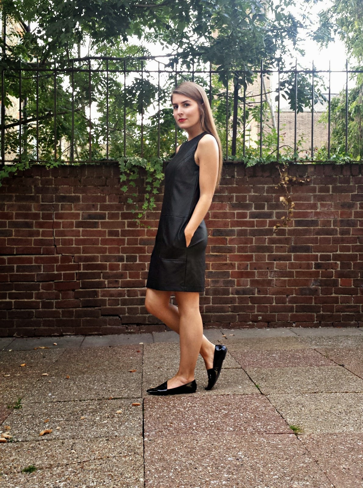 Outfit: Warehouse leather shift dress | Style Trunk