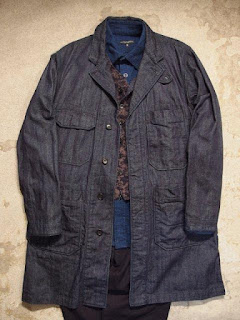 Engineered Garments "Shop Coat in Indigo 11oz Broken Denim" Fall/Winter 2015 SUNRISE MARKET