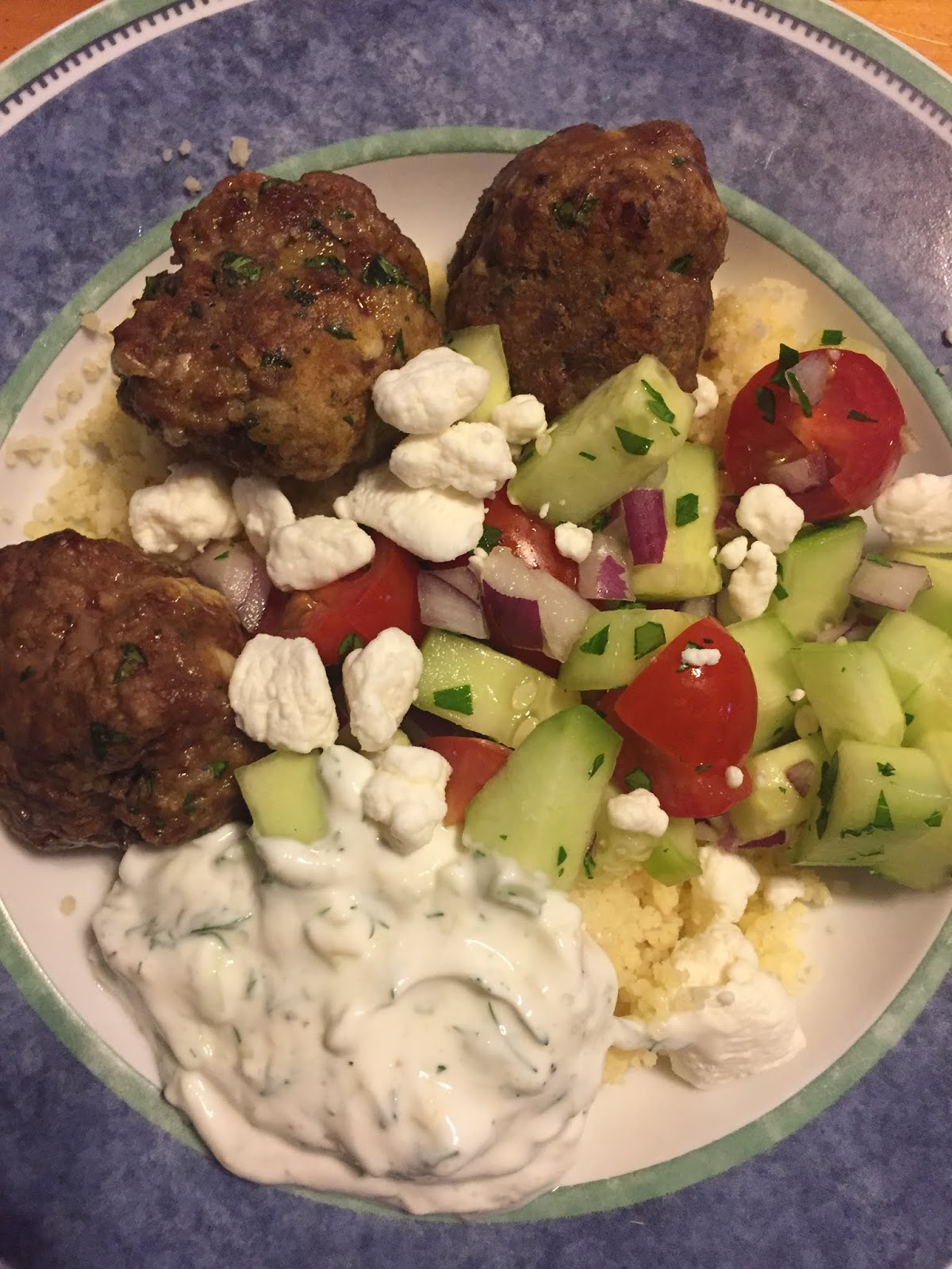 Al's Recipe Reviews Greek Bowl with Meatballs over Couscous