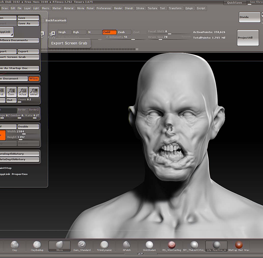 painting zombie eyes in zbrush