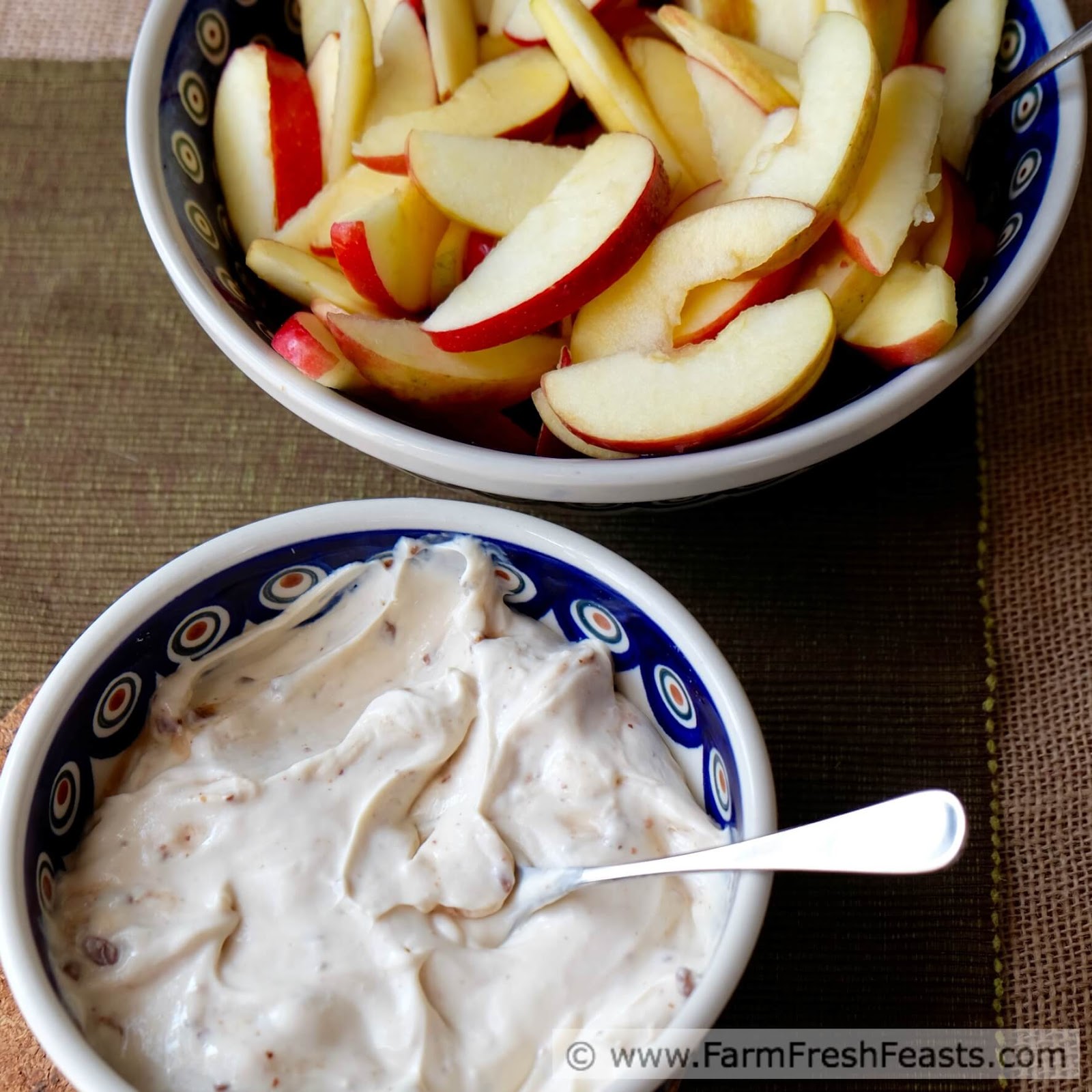 Farm Fresh Feasts Cream Cheese Toffee Dip for Fruit (My Apple Dip)