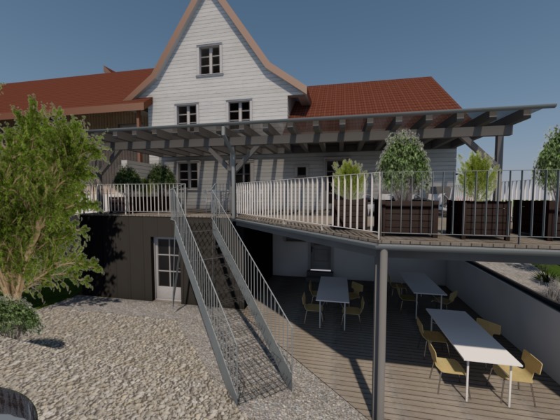 Ersatz Balkon Anbau Veranda Mit Aussensitzplatz Und Holzschopf